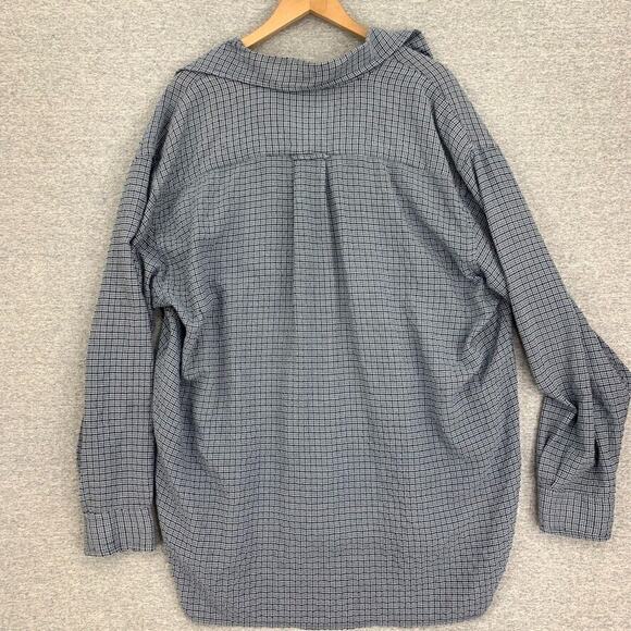 Orvis Shirt Mens Extra Large Blue Button Up Plaid Long Sleeve Outdoor Collared - Picture 3 of 9